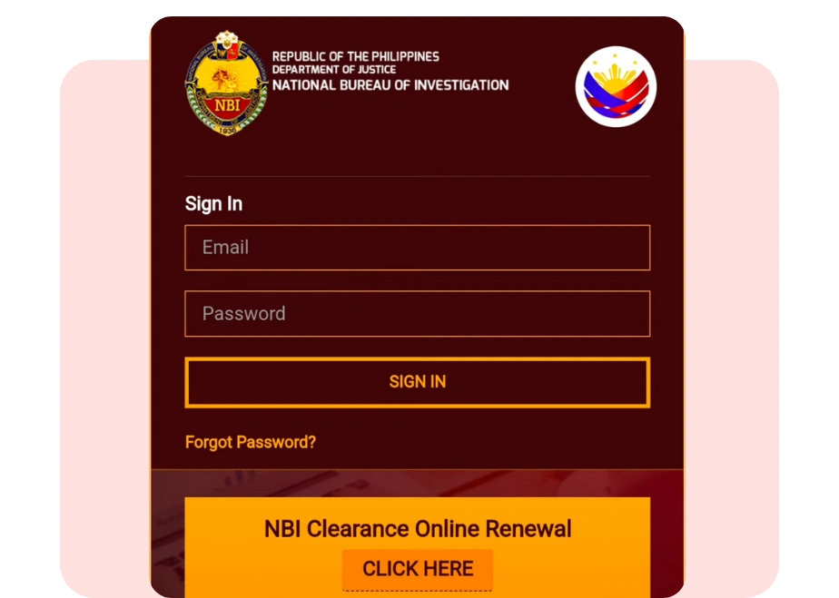 NBI Clearance Renewal 13 Logging In