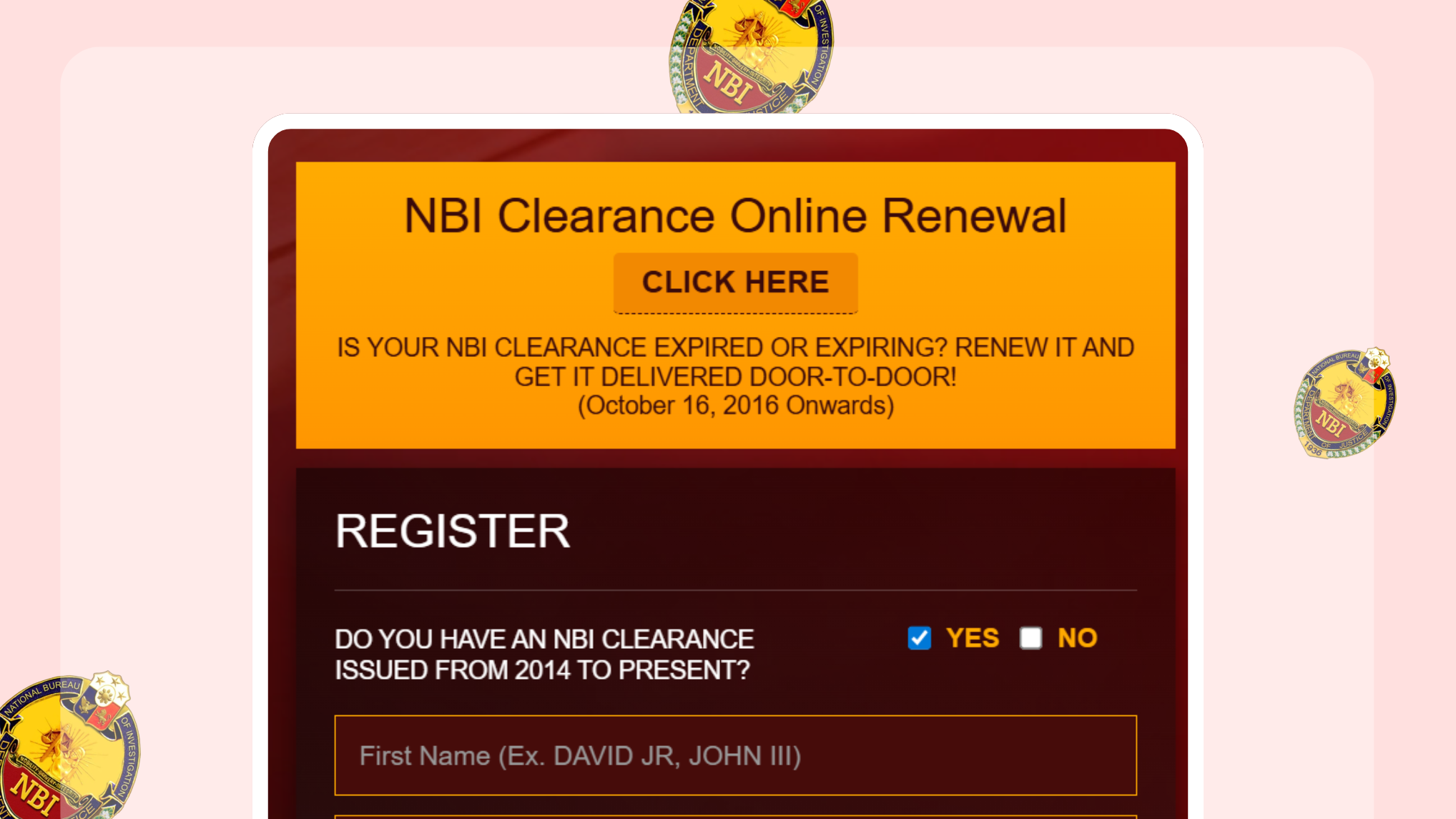 NBI Clearance Renewal 1 NBI Clearance Renewal